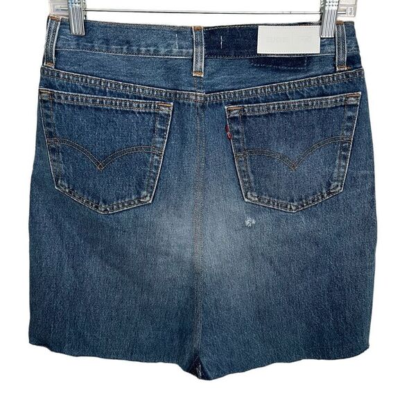 Levi's Re/Done High Rise Denim Mini Skirt Womens 28/6 Upcycled Repurposed - Picture 2 of 11